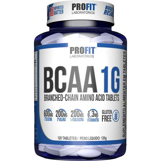 Bcaa 1g - 120 Tablets Aminoácido - Profit Laboratórios Sabor SEM SABOR