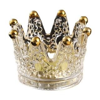 2 Portavelas Con Forma De Corona De Cristal Transparente Cha 2 Portavelas Con Forma De Corona De Cristal Transparente Cha