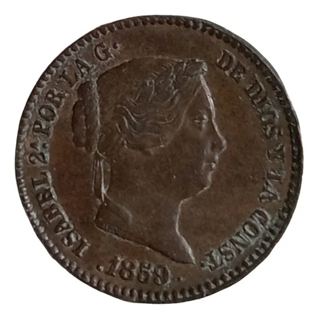  Moneda España 1859 10 Centimos De Real Isabel I I  Nueva 