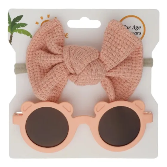 Set De Lentes Y Lazo Para Niñas