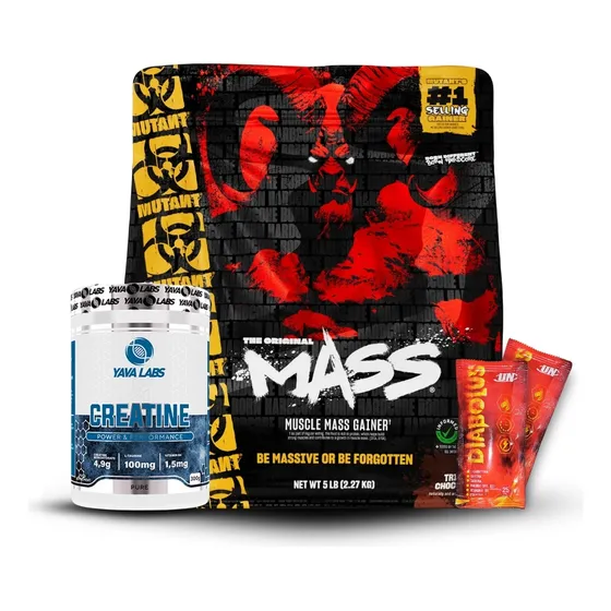 Mutant Mass 5lb Chocolate+creatina Yava 300gr+2diabolus Chocolate