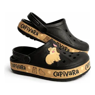 Sandália Chinelo Confortável Antiderrapante Mahayana Preta Preto Capivara 37/38