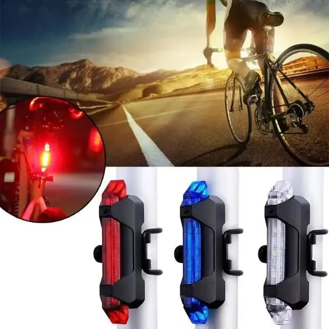 Luces Led Bicicleta Recargable Roja Azul Y Blanca Set De 3