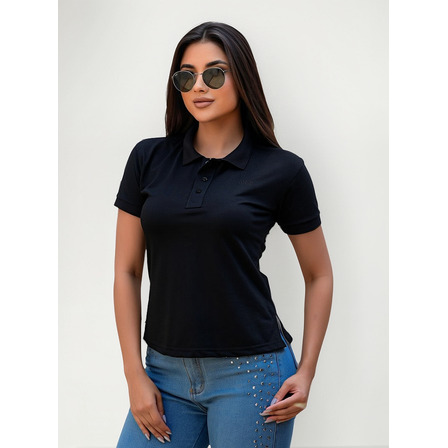 Camisa Feminina Polo Piquet Country Baby Look Mula Rosa Camisa Feminina Polo Piquet Country Baby Look Mula Rosa