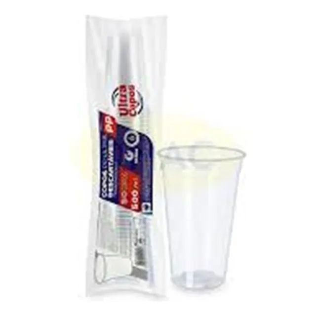 Copo Descartável 500ml Pp Transparente Com 50 Unidades