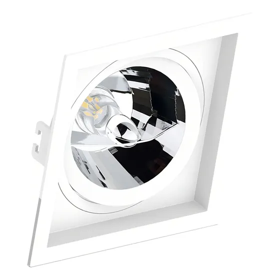 Spot Embutir Ar111 Quadrado Recuado Branco Click Save Energy