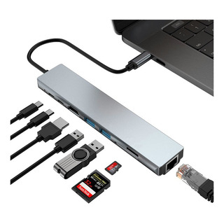 Tipo C Hub 8 En 1 Adaptador Usb C A Hdmi Con Ethernet Tf/sd Tipo C Hub 8 En 1 Adaptador Usb C A Hdmi Con Ethernet Tf/sd
