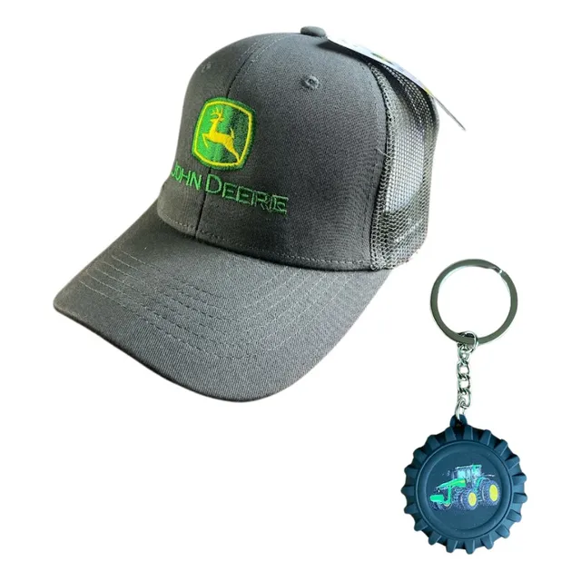 Gorra Estilo John Deere Gris Oscuro Original Trucker Jd039 Gris Oscuro Único