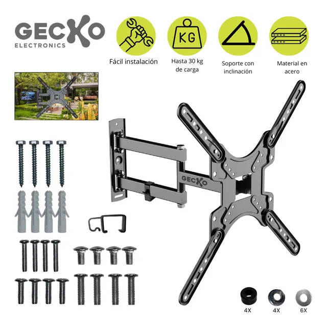 Soporte De Brazo Para Tv De 26-60 Pulgadas Gecko Color Negro
