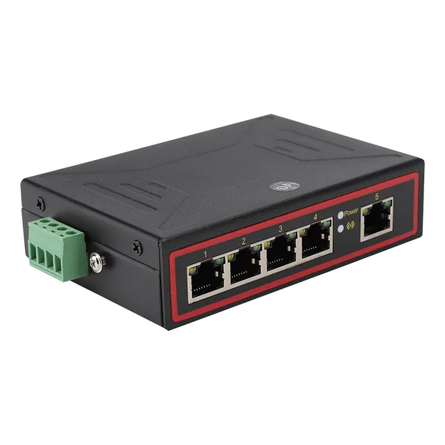 Switch Interruptor Industrial Gigabit Ethernet 5 Port