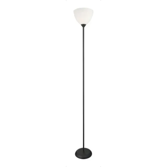 Lampara De Piso 1.80 Mts Moderna Estructura Negro Pantalla Blanco