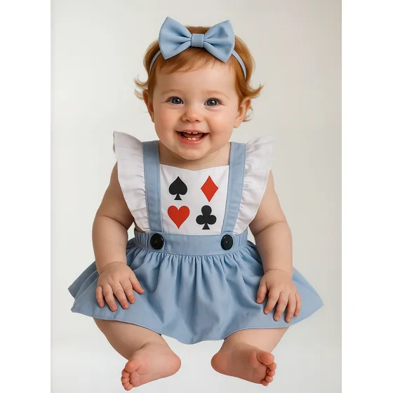 Roupa De Bebê Romper Alice Menina Salopete Blogueirinha Laço