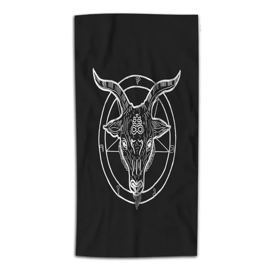Pentagram Demon Toalla Mano Baphomet Satanica