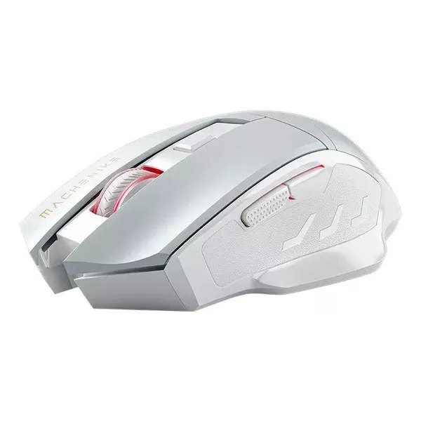 Mouse Gamer Inalámbrico Óptico Machenike M3 4800 Dpi Blanco Rgb Cable