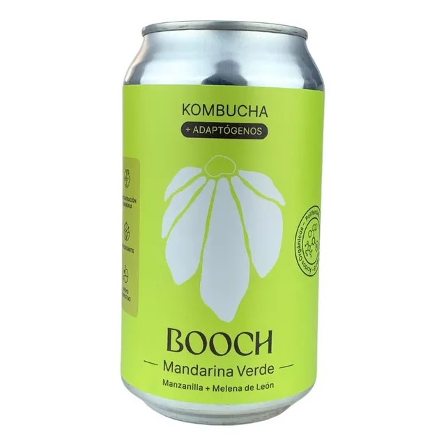 Kombucha Mandarina, Manzanilla Y Melena Booch Lata X 354 Ml