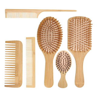 6 Cepillos Juego 6pcs De Bambú De Peine Para El Antiestático 6 Cepillos Juego 6pcs De Bambú De Peine Para El Antiestático