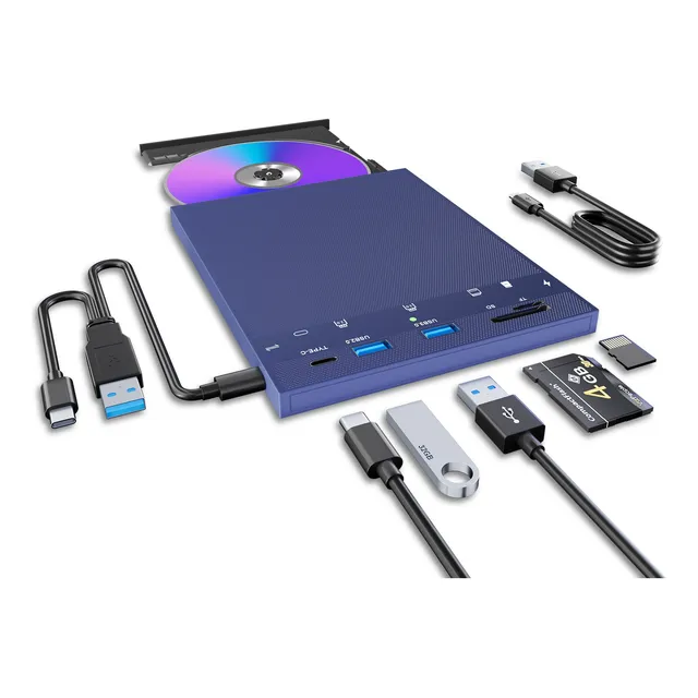 Grabadora Dvd Externa Lector Cd Usb 3.0 Tipo C Quemador