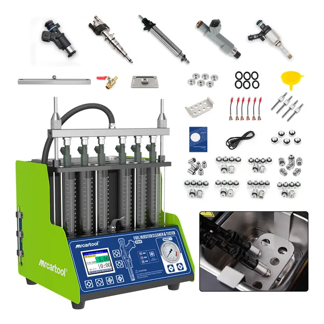 Gdi EFI FSI Laboratorio De Inyectores Limpiador Tina De Ultrasonido 2000ML 6 Inyectores Con Pantalla a color TFT de 3,2 pulgadas Mrcartool V310