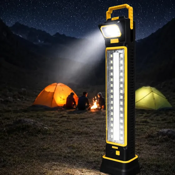 Lámpara Camping Solar EOLAND LED Recargable Portátil Negro Amarillo Multifunción Exterior Emergencias Outdoor Iluminación Potente