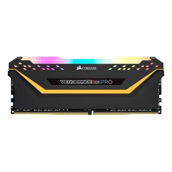 Memória RAM Vengeance RGB Pro preto/amarelo 16GB 2 Corsair CMW16GX4M2C3200C16