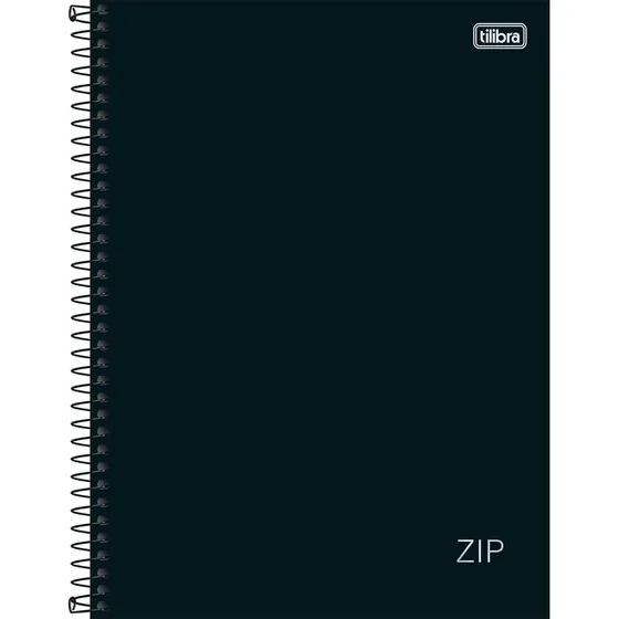 Caderno Universitário 10 Matérias Zip Preto Tilibra