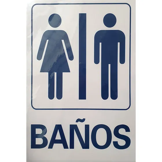 Señalizacion Baños 30 X 20cm - Autoadhesiva