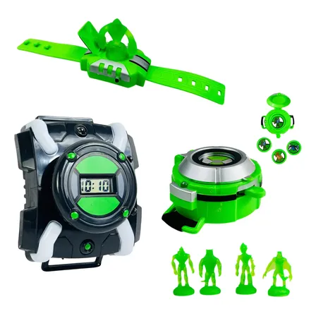 Kit 3 Ben 10 Lançador De Disco Com Luz E Som Alien Omnitrix Ben10 Omnitrix - Lança Disco - Relógio 3d