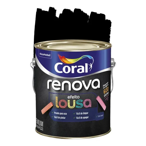 Tinta Lousa Premium Coral Cores Acetinado 800ml