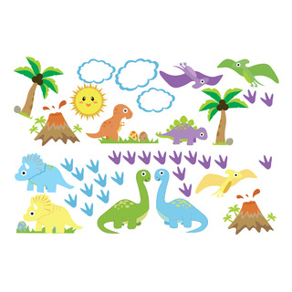 Vinil Decorativo Infantil Dinos A Colores Cuarto Niños Stick Vinil Decorativo Infantil Dinos A Colores Cuarto Niños Stick