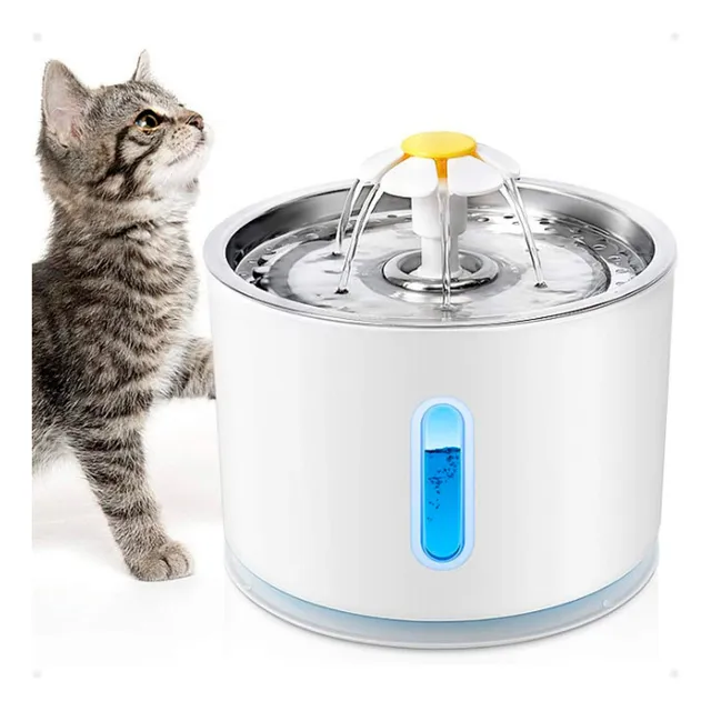 Fuente Dispensador Bebedero Agua Gatos Y Perros Otec Color Blanco