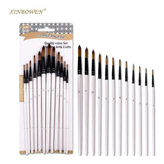 Uffiziarts Set De 12 Pinceles Taklon Para Dibujo Hb-2880