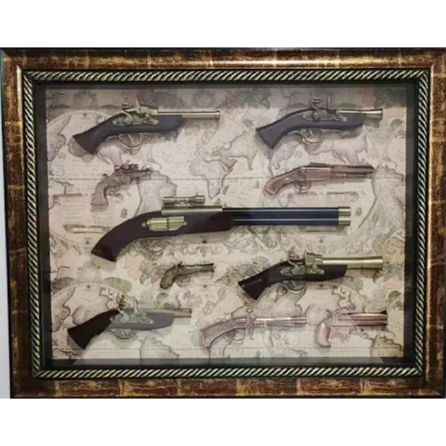Cuadro Decorativo Colección Replica Armas Antiguas Caza Duel