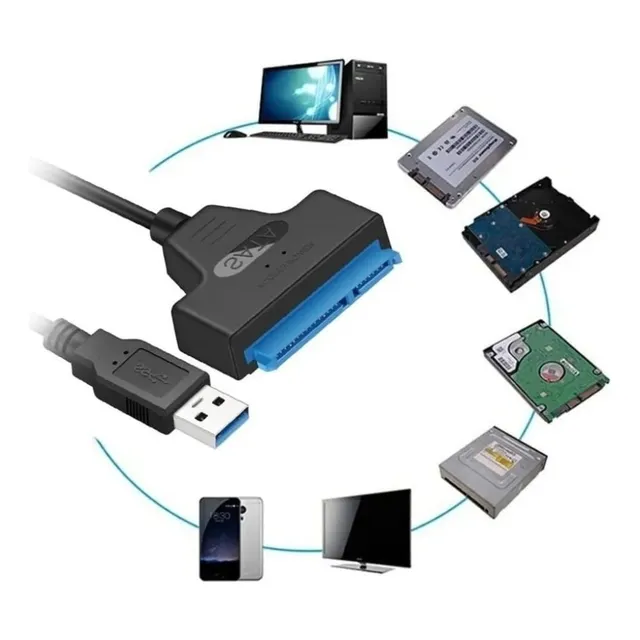 Cable Adaptador Sata A Usb 3.0 Disco Duro Laptop Pc Hdd Ssd