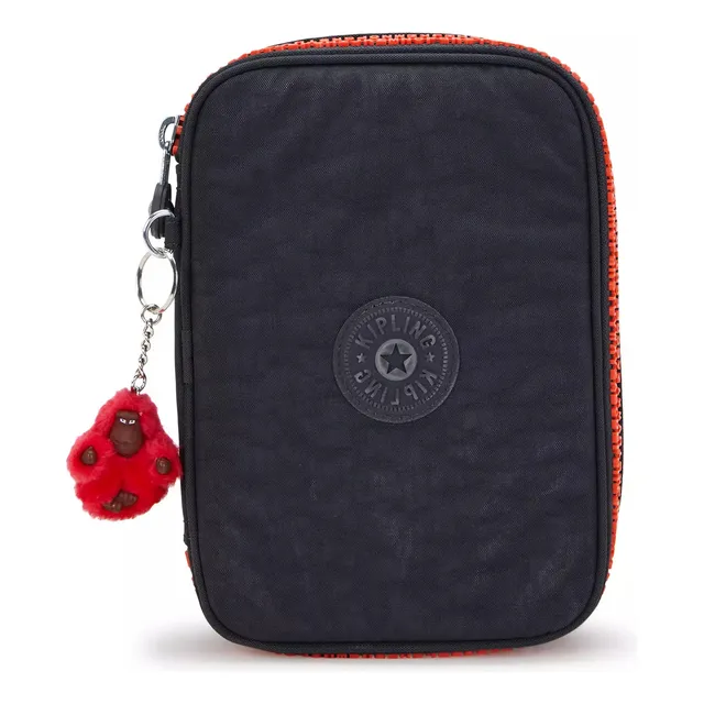 Kipling 100 Pens - Lapicera De Nailon 2 Compartimentos Color Iron Letter Fun