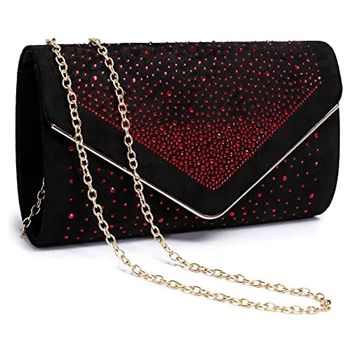 Dasein Mujer Rinstone Evening Bag Faux Suede Clutch M2wcc
