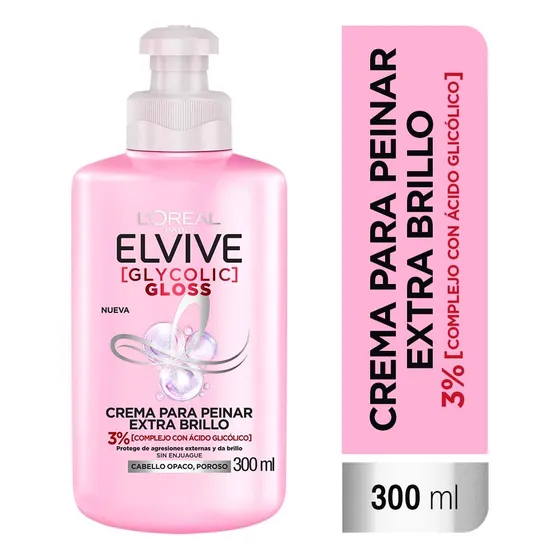 Crema Para Peinar Glycolic Gloss L'Oreal Paris Elvive 300 ml