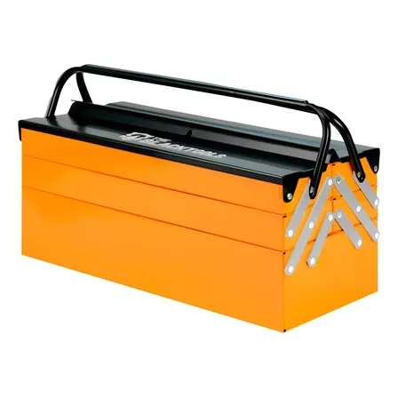 Caixa De Ferramentas Sanfonada Metal 5 Gavetas Capacidade De 10kg Profissional Cor Laranja The Black Tools