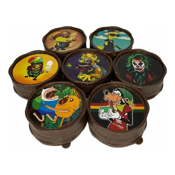 50 Dichavador/triturador Ervas Fibra De Coco Várias Estampas Cor Magnatas 50 Dichava Fibra De Coco Tradicional Rpm