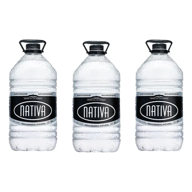Agua Mineral Sin Gas Nativa Bidón 6 L X 3 Un