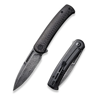 Cuchillo Plegable Civivi Cetos, Lanza Con Hoja De Damasco De Cuchillo Plegable Civivi Cetos, Lanza Con Hoja De Damasco De