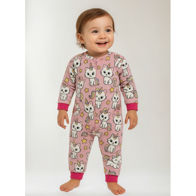 Macacão Infantil Pijama Rosa Urso Brilha No Escuro Tam 2-3 Macacão Infantil Pijama Rosa Urso Brilha No Escuro Tam 2-3