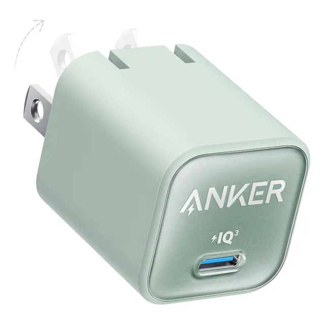 Cargador Anker iPhone Carga Rapida Cargador USB C Nano 3 511 30W PIQ 3.0 para iPhone 15/15 Pro/15 Pro Max/14 Pro/14 Pro MAX, Galaxy iPad Cable no Incluido Verde