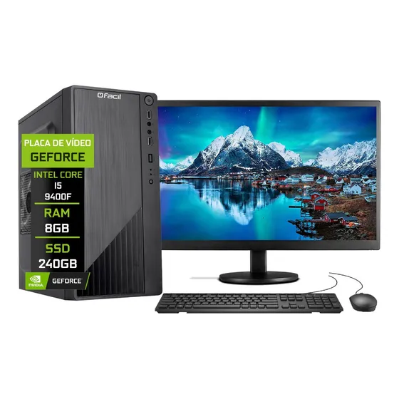 Pc Completo Fácil Intel I5 9400f 8gb Ssd 240gb Geforce 1gb