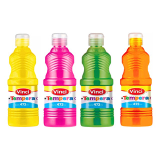 Pintura Tempera Vinci Fluorecente Lavable 473ml 4 Piezas Pintura Tempera Vinci Fluorecente Lavable 473ml 4 Piezas