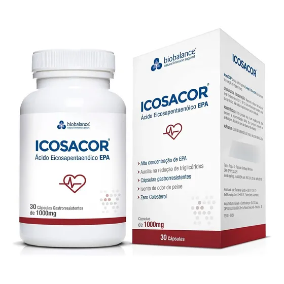 Icosacor - 90 % De Ômega 3 Epa : 30 Cápsulas - Biobalance