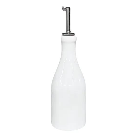Galheteiro Porcelana Branca Premium Azeite Vinagre 350ml