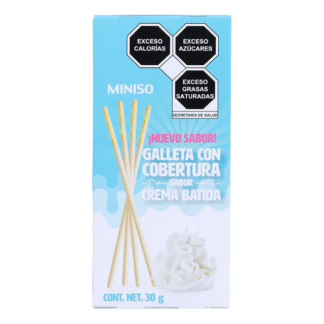 Miniso Galletas Con Cobertura Sabor Crema Batida 30 Gr