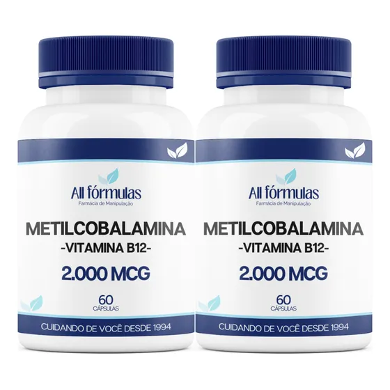 Vitamina B12 2000mcg 60 Cp - Metilcobalamina - Kit 2 Frascos