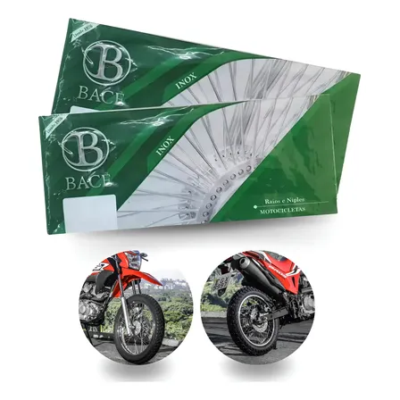 Kit Raio Bace Inox 3,5mm Para Lander 250 Tenere 250 + Niples Prateado 1 "