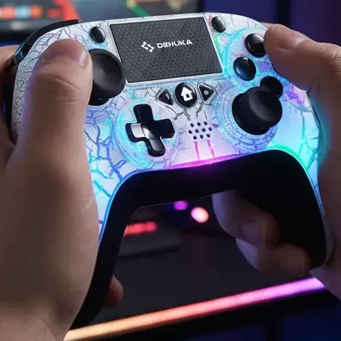 Joystick Compatible con Ps4 + Control Mando Función Super Turbo + PC Gamer Inalambrico USB Dehuka Inalámbrico Con Luz Led